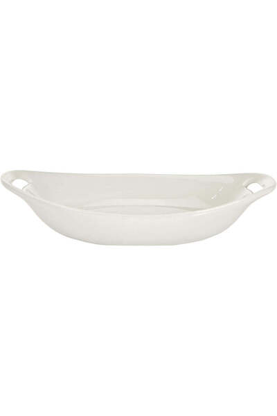 Symphony White Ceramic Oval Gratin Dish – 25 cm Handled Serving Dish