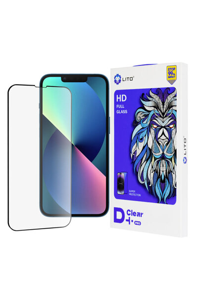 Lito iPhone 13 D+ Pro Clear Glass Film, Black