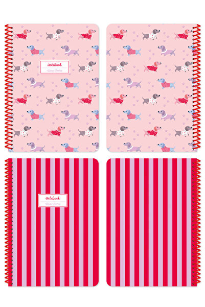 Victoria's Journals مجموعة من دفترين مدرسيين حلزونيين مقاس A5 - غلاف مربع الن...