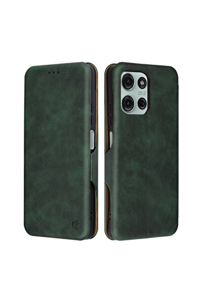 Techsuit Portofel Plus cu protecție 360° pentru Motorola Moto G75, verde