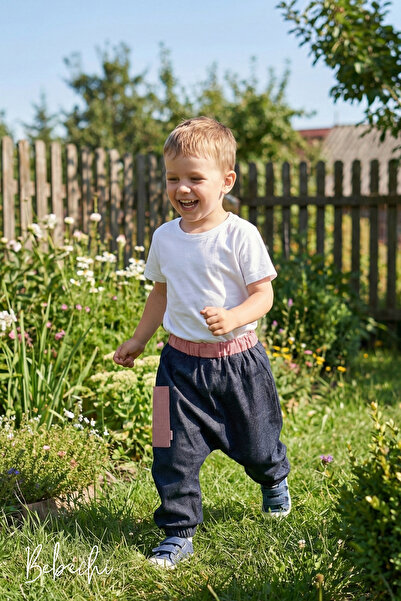 Bebechi Çocuk Bohem Kumaş Lastikli Cep Detaylı Salaş Şalvar