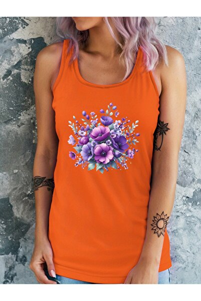 mercoledi Feather Flower Printed Women's Hollow Out Neckline Swimmer T-Shirt ...