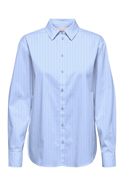 ONLY Onlbersa Ls Slit Detail Shirt Wvn Cc Women's Blue Shirt - 15364453