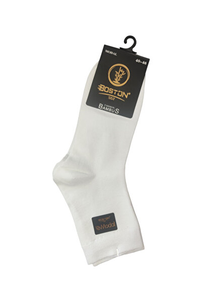 Boston Bamboo Socks for Men, White, Brand, Size 40-46