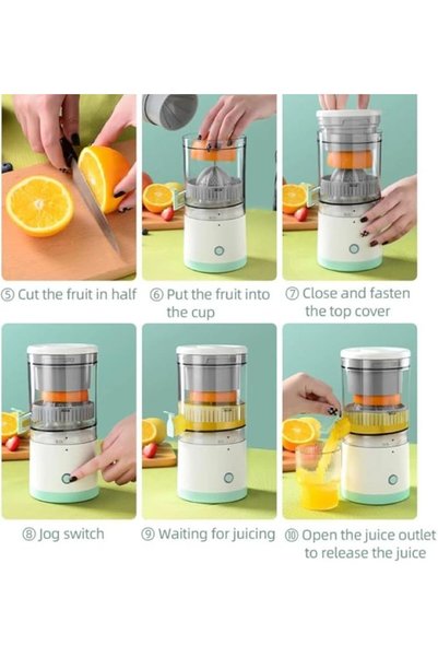 NO BRAND Electric Orange Juicer – Compact USB-Powered Hands-Free Citrus Juicer