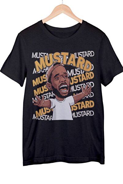 Texclusive تي شيرت كيندريك لامار تي شيرت ماستارد تي شيرت أسود للجنسين من لامار