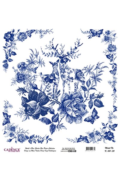 Cadence Blue Shades of the World Rice Decopage Paper 30X30Cm No:K01