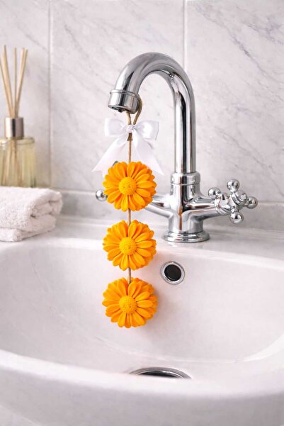 mz mazalinda Decorative 3-Piece Scented Orange Daisy Soap, Hangable Handmade ...