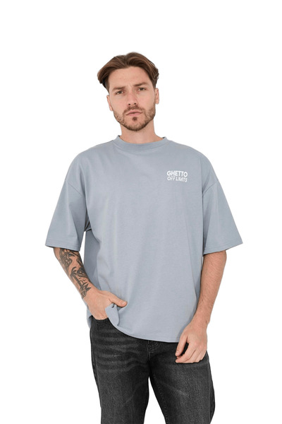 Ghetto off limits Спина Велика сіра футболка оверсайз з принтом Big G