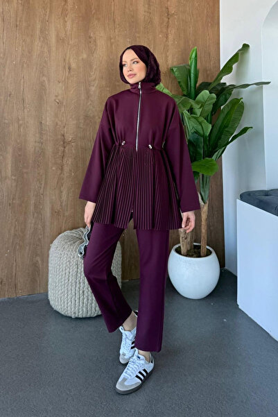 Hazamoda Mabella Pleated Suit Plum