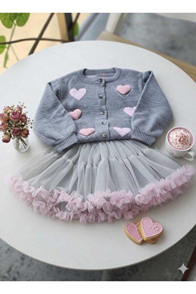 2bebek1butik triko ve tütülü etek takım kız çocuk