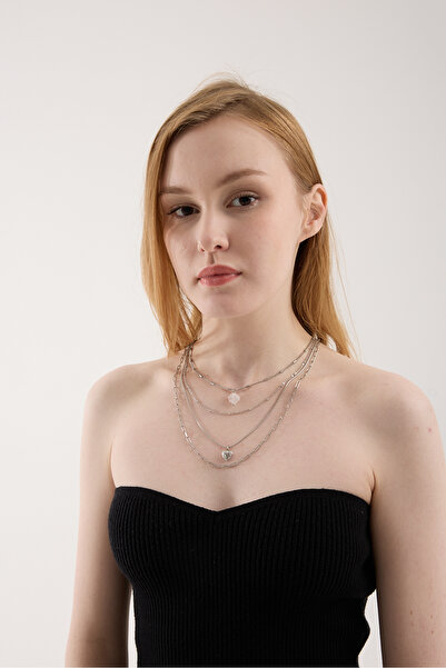 JİMNY JEWELRY Reya Layer |   Steel Multi-Layer Necklace Set