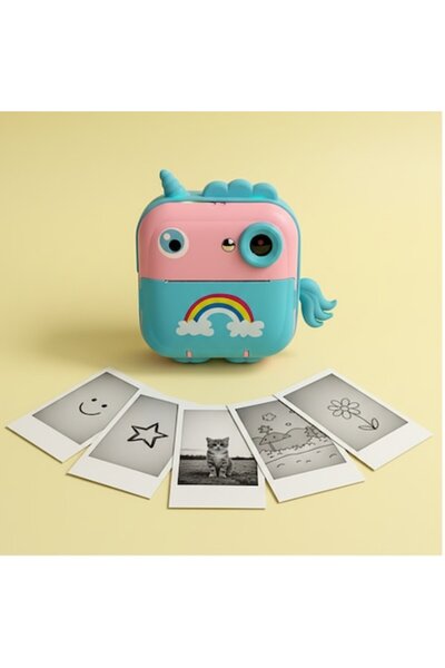 Briftera Instant Camera for Kids with Printing Function – Pink Unicorn Design