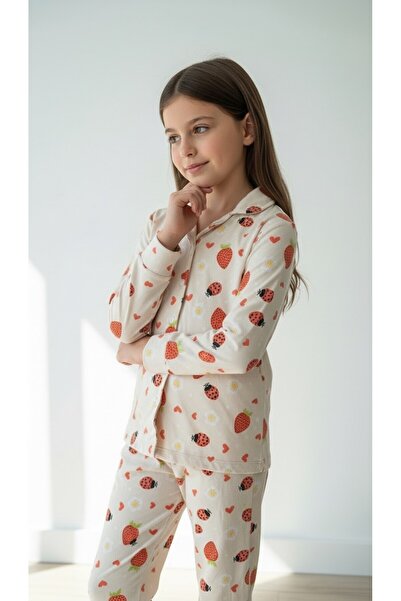 DANBİ Girls' 4,5,6,7,8,9,10,11 Years Transitional Pajama Set