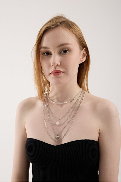 JİMNY JEWELRY Reya Layer |   Steel Multi-Layer Necklace Set