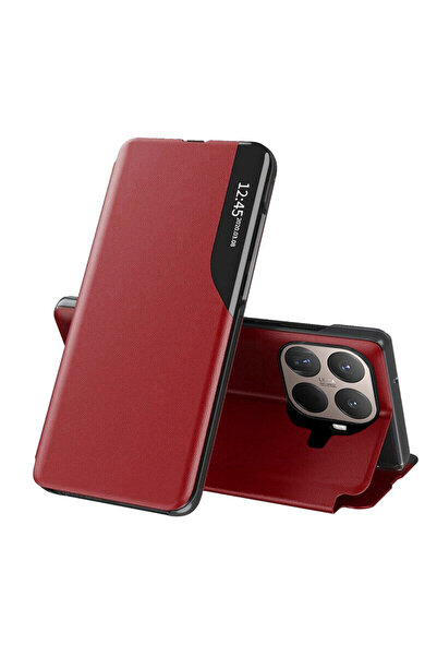 Techsuit Xiaomi 15T Pro Leather View Flip Case, Red