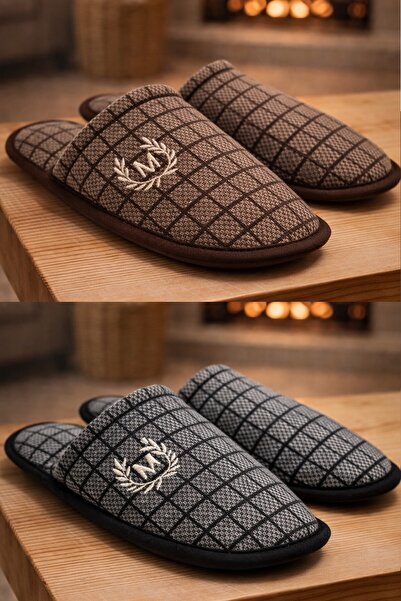 Moda Frato 2-Pack Motif Men's Slippers Home Slippers