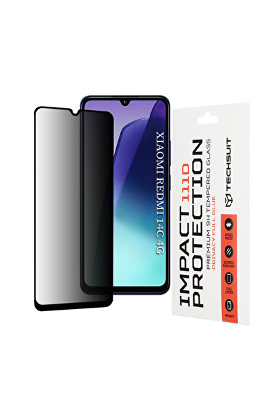 Techsuit Xiaomi Redmi 14C 111D Adeziv complet pentru confidențialitate, negru