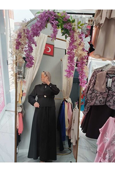 MODA BaHa Kvnc Krep Kumaş Garnili Elbise
