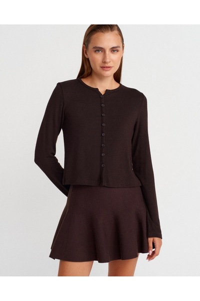 Dilvin Düğmeli ince kısa hırka