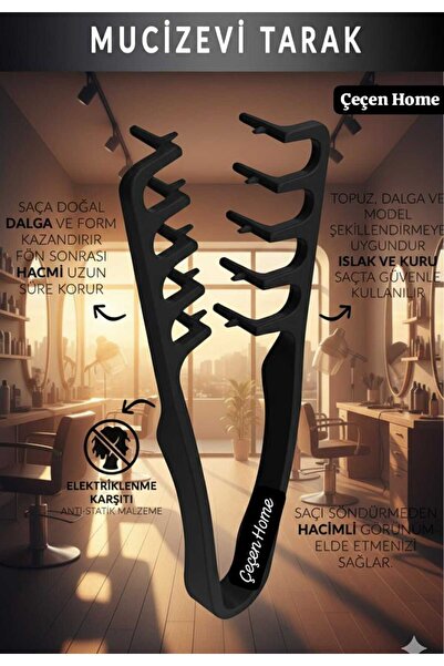 ÇEÇEN HOME (1 Adet) Mucizevi Tarak, Şekillendirici Tarak, Wax Tarağı, Şekille...