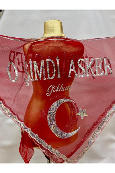 GÜRLEK TEKSTİL Kına Gecesi Asker Şalı O Şimdi Asker Kişiye Özel Yazı Baskılı ...