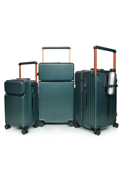 MORANO Murano 3-piece rolling luggage set with front pocket. Sizes: 28", 24",...
