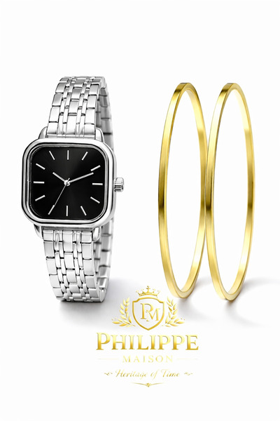 PHİLİPPE MAİSON 2 adet Ajda Bilezik + Kol Saati
