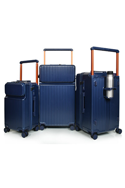 MORANO Murano 3-piece rolling luggage set with front pocket. Sizes: 28", 24",...