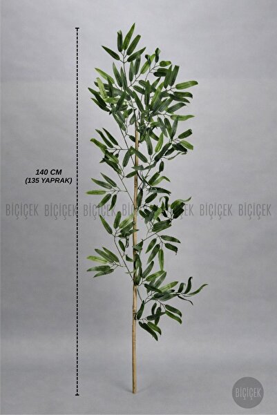 BİÇİÇEK YEDEK BAMBU DALI 140CM 135 YAPRAKLI VE 1 KG DEKORATİF TAŞ