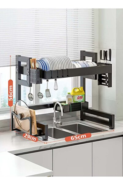 M SMART Over Sink Dish Drying Rack, Over Sink Plate and Cup Organizer with Cu...