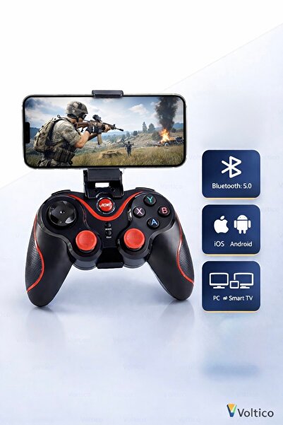 Voltico V8 Pro Kablosuz Bluetooth Oyun Kolu – iOS, Android, PC ve Smart TV Uy...
