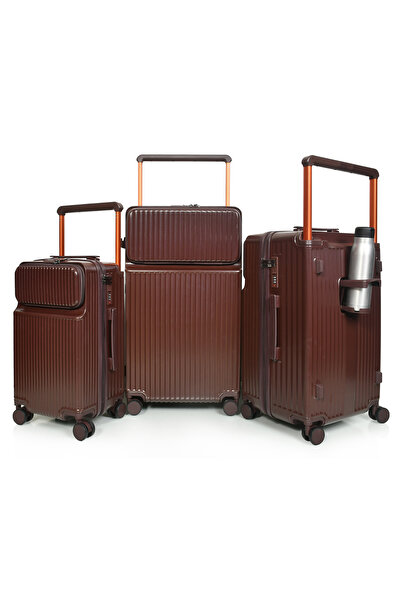 MORANO Murano 3-piece rolling luggage set with front pocket. Sizes: 28", 24",...
