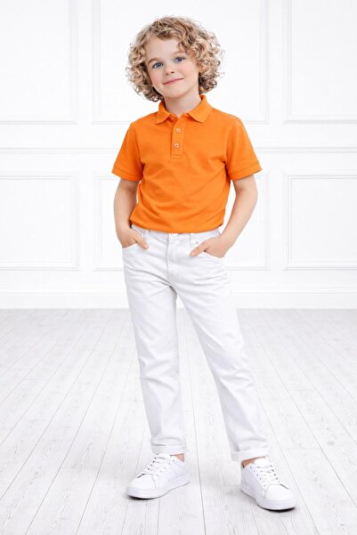 BAGİSTA BUTİK Men's Short Sleeves Polo Collar White Pants