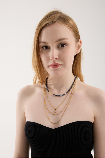 JİMNY JEWELRY Reya Layer |   Steel Multi-Layer Necklace Set