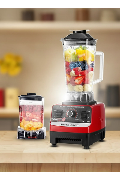 SİLVERCAST 2-in-1 Double-Cup Blender & Juicer: Ice Crushing, Grinding & Stain...