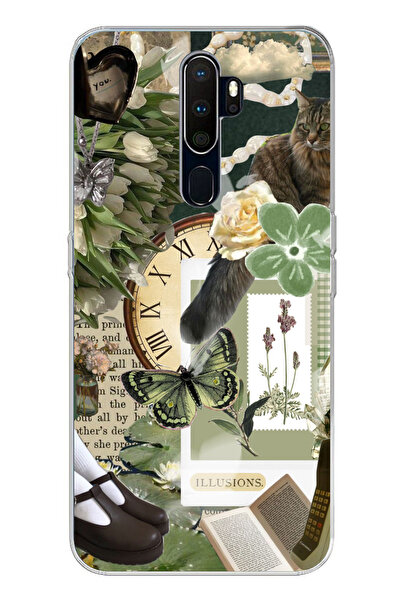 TechTree حافظة سيليكون مطبوعة بتصميم لوحة جدارية خضراء متوافقة مع هاتف اوبو A...