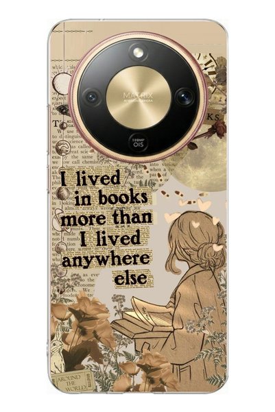 TechTree Honor Magic 8 Lite Compatible Book-Reading Woman Retro Printed Silic...