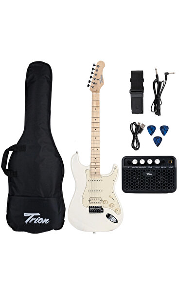 TRION TGP-112-WH Aksesuar ve Amfi Dahil Beyaz Elektro Gitar Seti