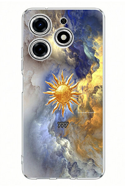 TechTree حافظة سيليكون مطبوعة بتصميم 777 Sun and Cloud متوافقة مع هاتف Tecno ...