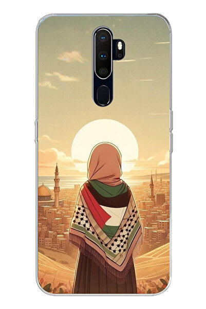 TechTree حافظة سيليكون مطبوعة متوافقة مع هاتف Oppo A5/A9 2020 من نوع Filistin...