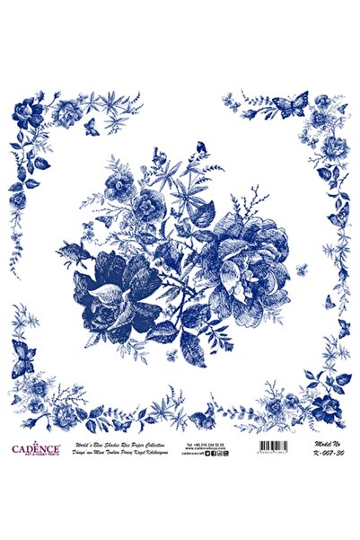 Cadence Blue Shades of the World Rice Decopage Paper 30X30Cm No:K07