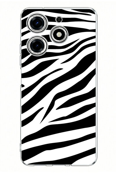 TechTree حافظة سيليكون مطبوعة بتصميم زيبرا متوافقة مع هاتف تكنو سبارك 10 برو