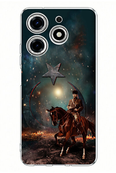 TechTree حافظة سيليكون مطبوعة عليها شعار أتاتورك على حصانه متوافقة مع هاتف تك...