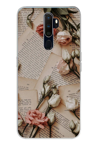 TechTree حافظة سيليكون مطبوعة بتصميم ورود الصحف القديمة متوافقة مع هاتف اوبو ...