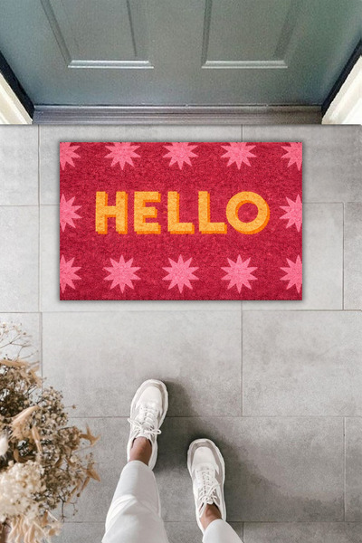 Dormot Dekoratif Dijital Paspas Kişiye Özel Tasarım Hello Varyasyon Kapı Önü ...