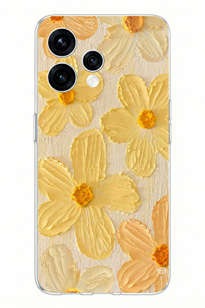 TechTree حافظة سيليكون مطبوعة بزهرة الأقحوان الصفراء متوافقة مع OPPO Reno 15 ...
