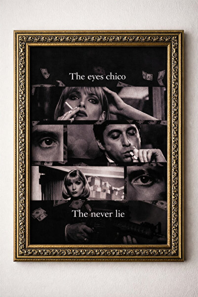 BuzzDesigns Tony Montana & Elvira Hancock Scarface The Eyes Chico Tablosu (Çe...