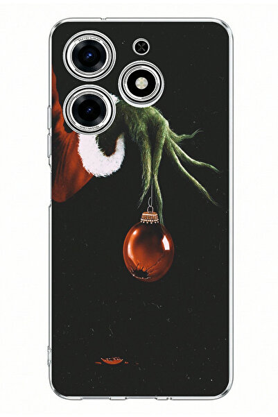 TechTree حافظة سيليكون مطبوعة باللون الأخضر والاحمر لعيد الميلاد من Tecno Spa...