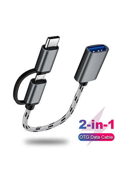 IŞIK TV Usb to Type C Micro usb OTG Kablo 2 in 1 Yeni Nesil Bağlantı Tipleri ...